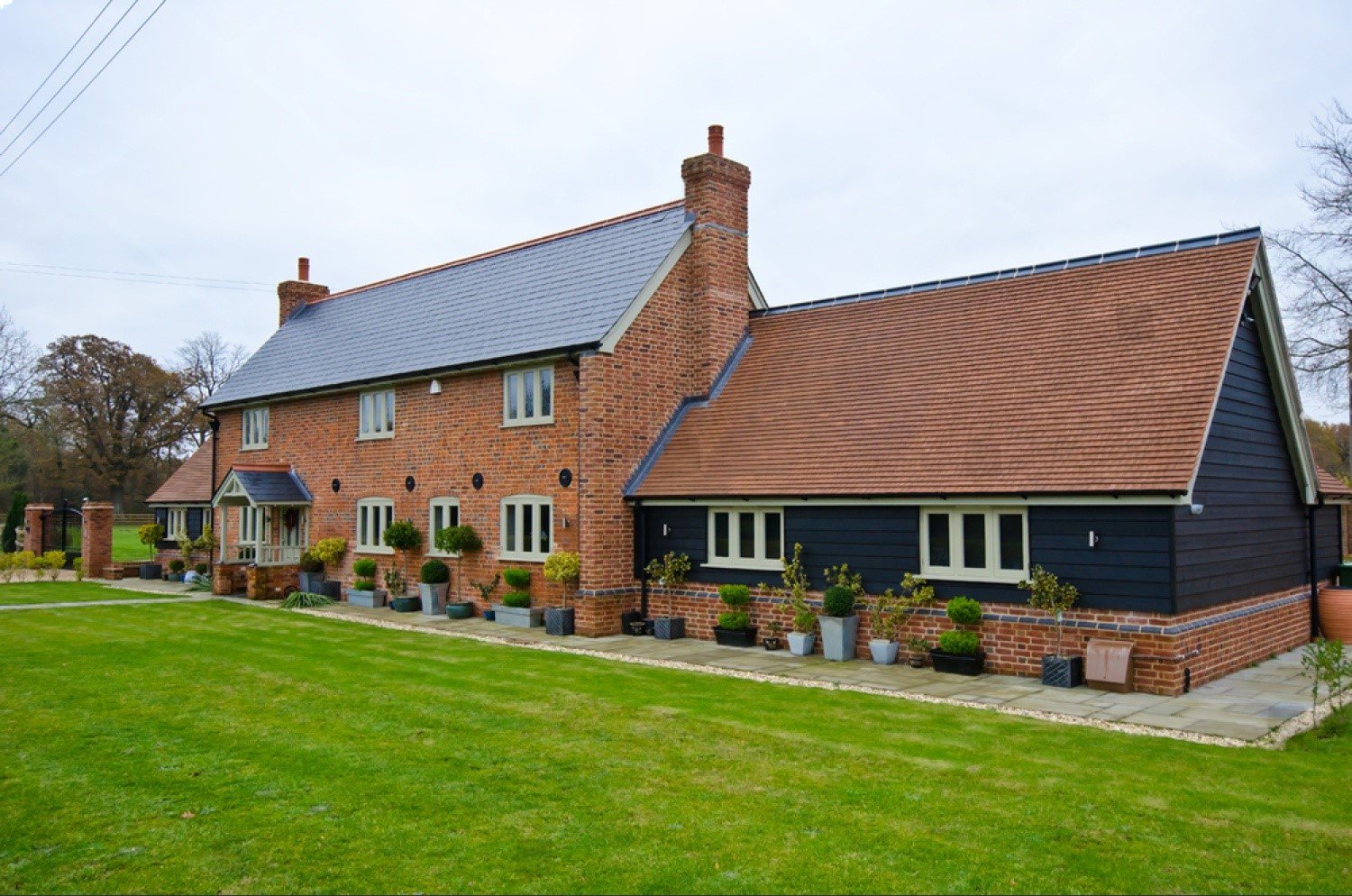 a traditional English cottage, a small, charming house typically found in rural settings